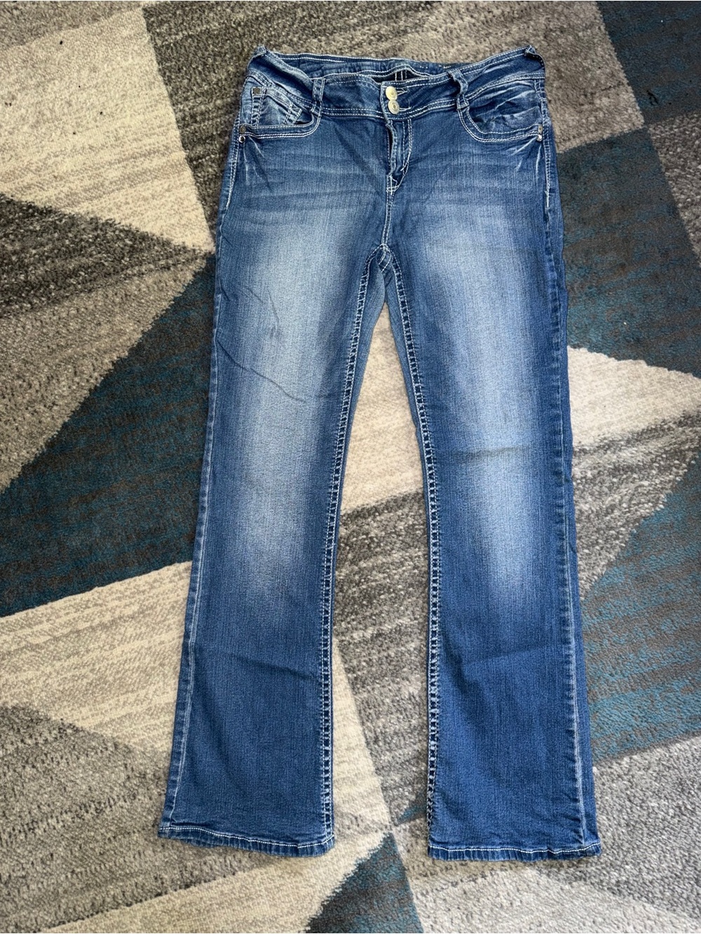 Wallflower Faded Blue Flare Jeans